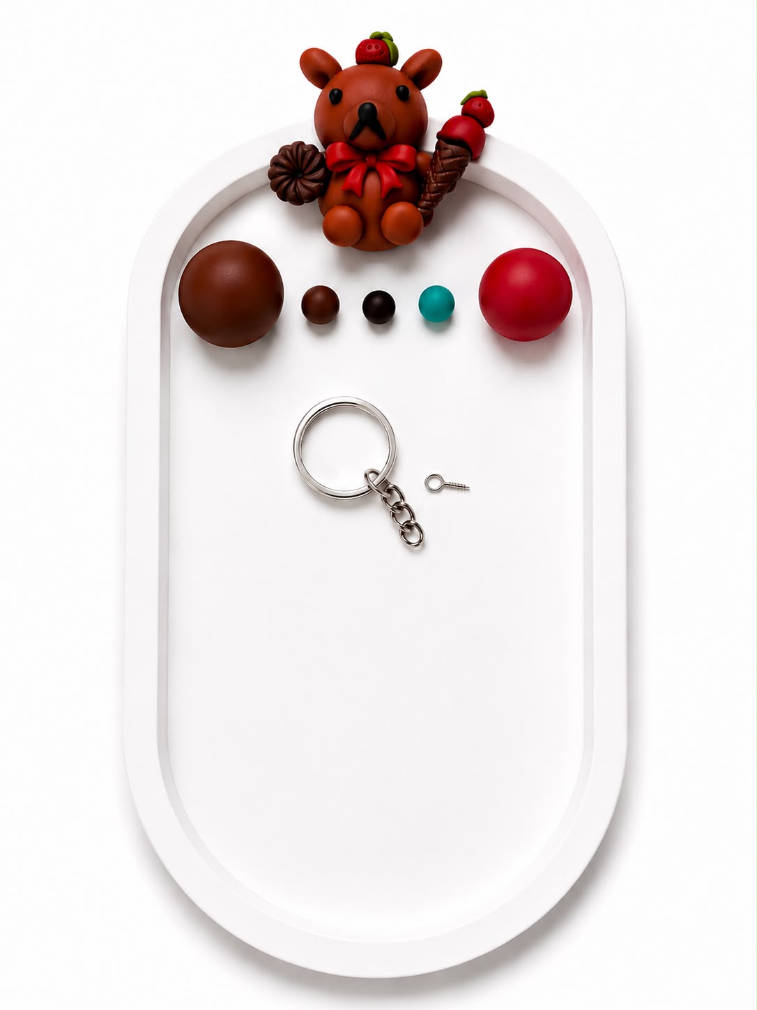 DIY Homemade Air-Dry Clay Kit - Chocolate Teddy Contents