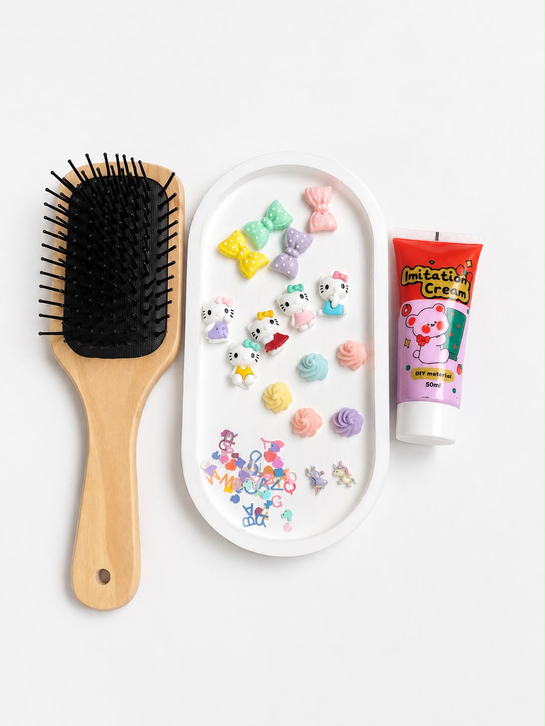 DIY Decoden Hair Brush Kit Contents - B