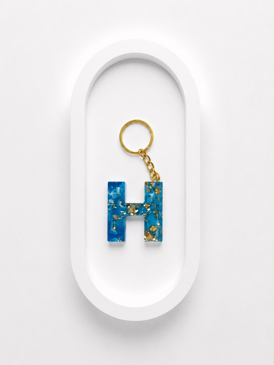 DIY UV Resin Alphabet Keychain - H