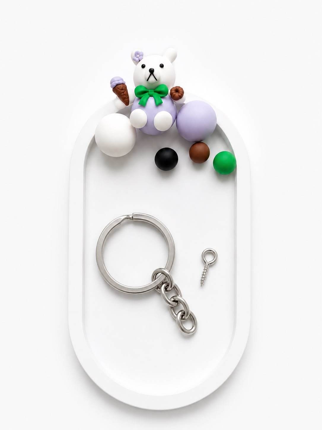 DIY Homemade Air-Dry Clay Kit - Lavender Teddy Contents