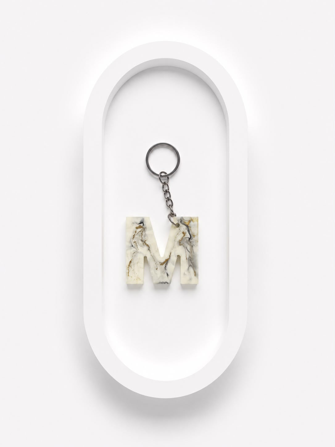 DIY UV Resin Alphabet Keychain - M