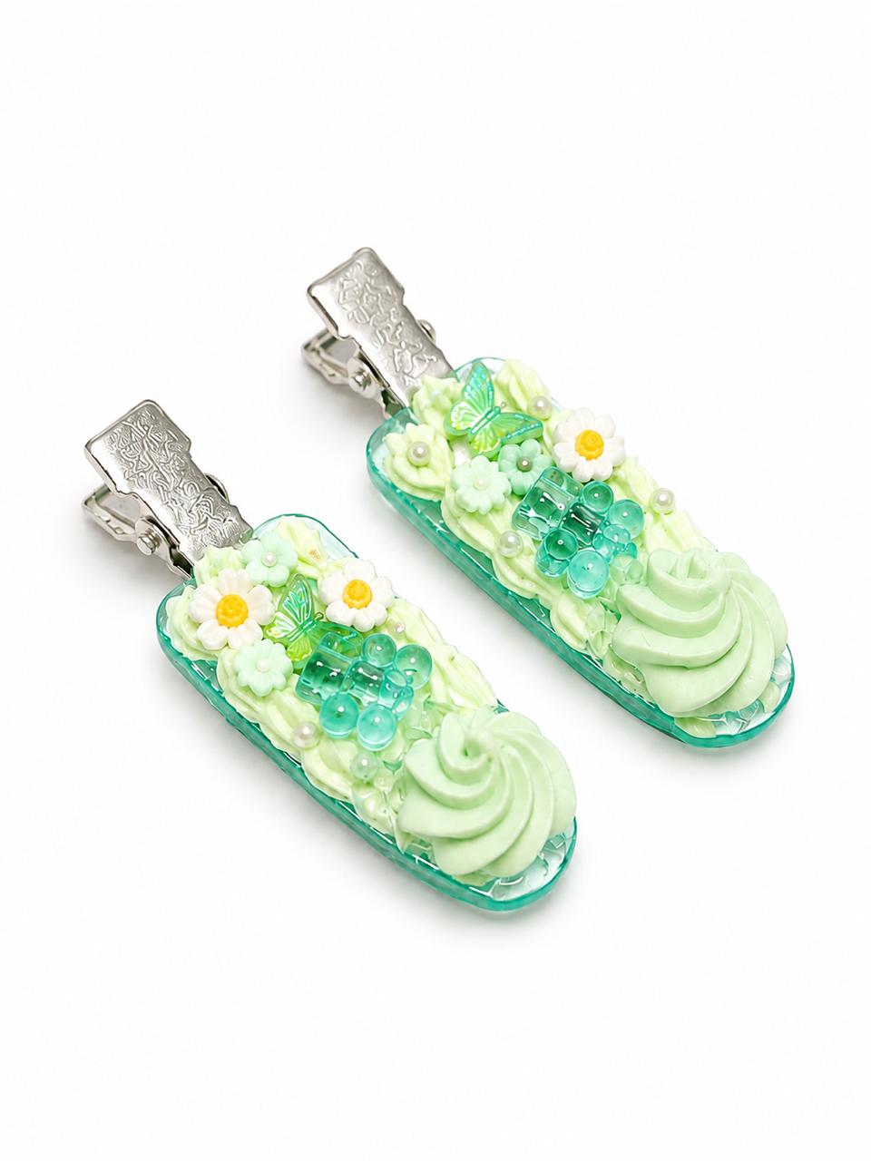 DIY Decoden Hair Clip Kit- Mint Green