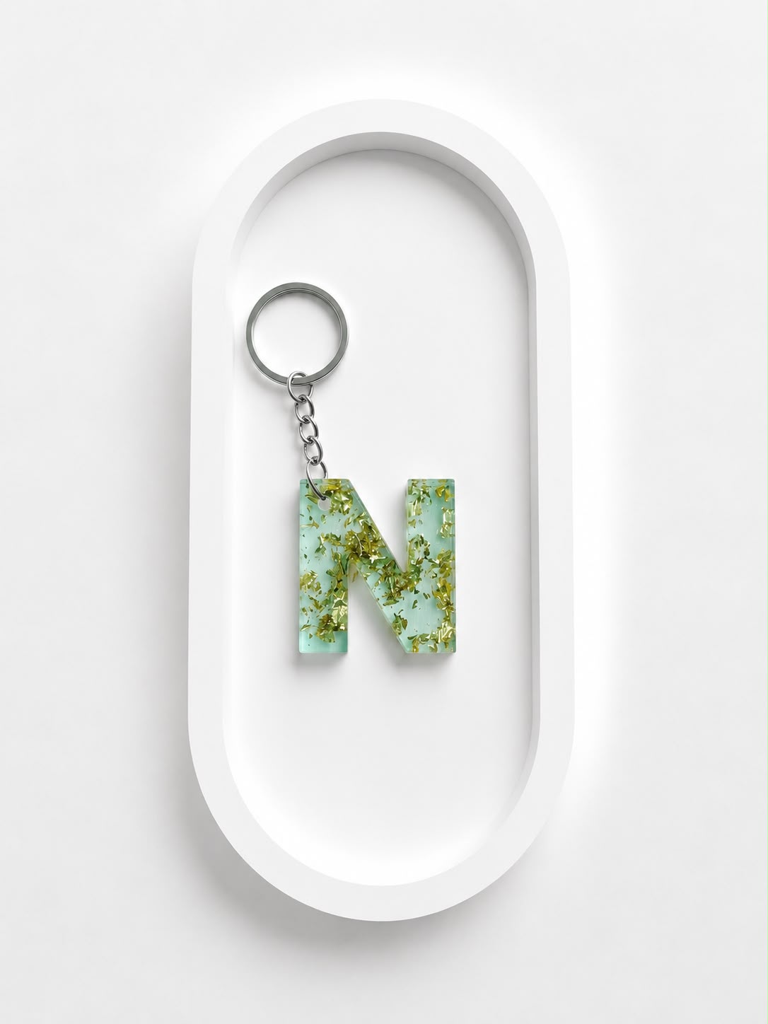 DIY UV Resin Alphabet Keychain - N