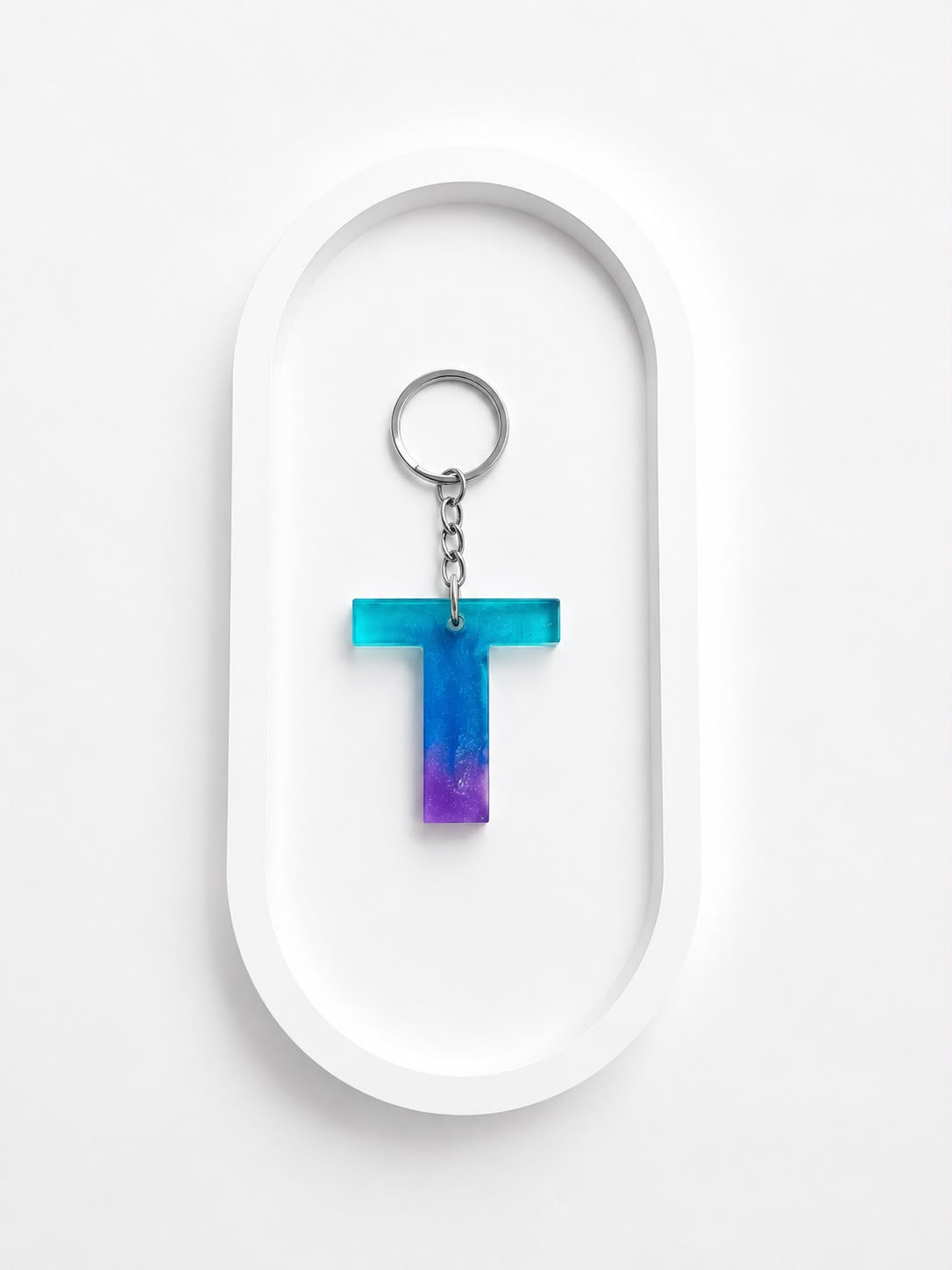 DIY UV Resin Alphabet Keychain - T