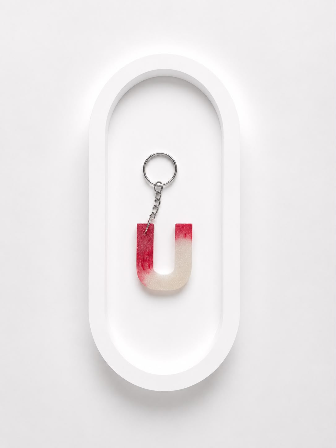 DIY UV Resin Alphabet Keychain - U