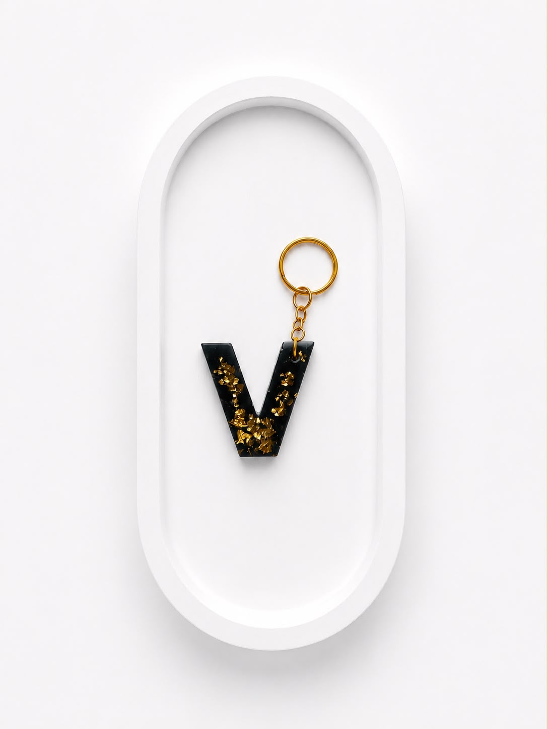 DIY UV Resin Alphabet Keychain - V
